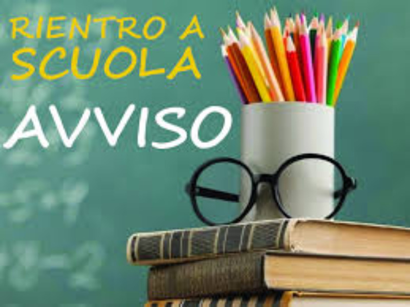 Riparte la scuola ORARIO DAL 12 OTTOBRE 2020